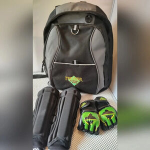 Marshal Arts Bundle: Gloves, Bookbag, Shin guards Used